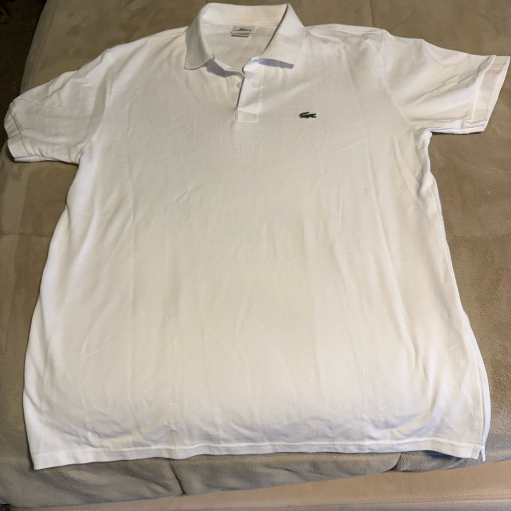 Lacoste men’s White Polo Shirt Classic Short Sleeve Design